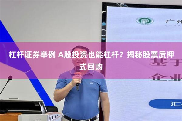 杠杆證券舉例 A股投資也能杠杆？揭秘股票質押式回購