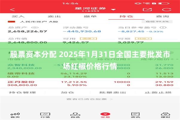 股票資本分配 2025年1月31日全國主要批發市場紅椒價格行情